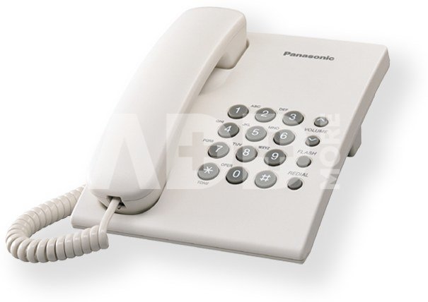 Panasonic KX-TS500FXW Corded phone, White, Wall-mount option, Last Number Redial, Flash, Volume Control (6 levels), 3-Step Ringer Selector, Tone/Pulse