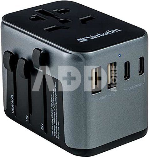 Verbatim Uni.Travel Adapt.UTA-03 USB-C 30W 2xUSB-C 2xUSB-A 49545