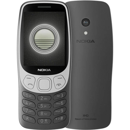 Nokia 3210 4G (2024) (TA-1618) | Grunge Black | 2.4 " | TFT | 128 MB | 64 MB | Dual SIM | Bluetooth | 5 | Main camera resolution 2 MP|NK 3210 (2024)-Black