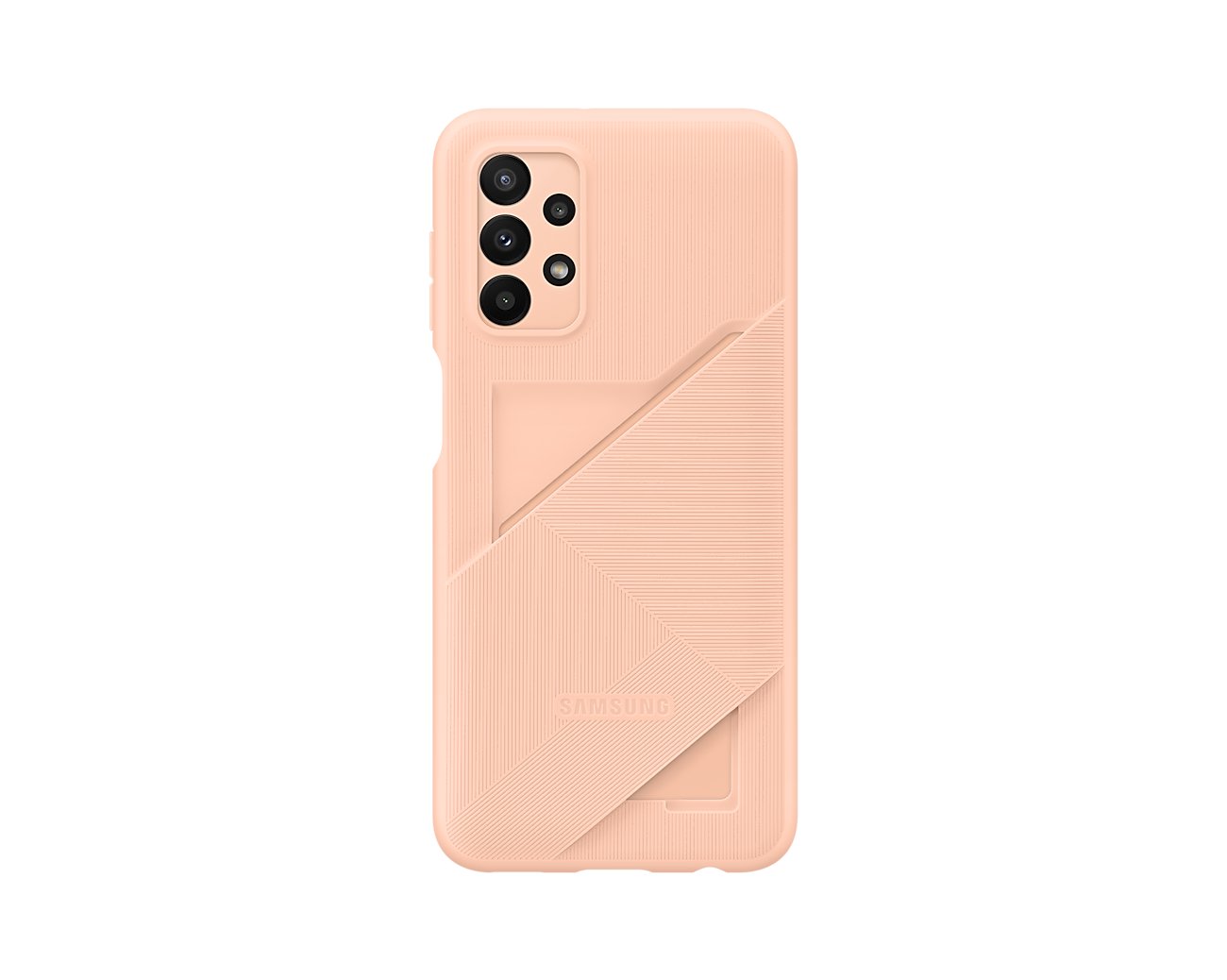 Dėkliukas SAMSUNG Galaxy A23 5G, nugarėlė, su kortelių kišenėle, Peach
