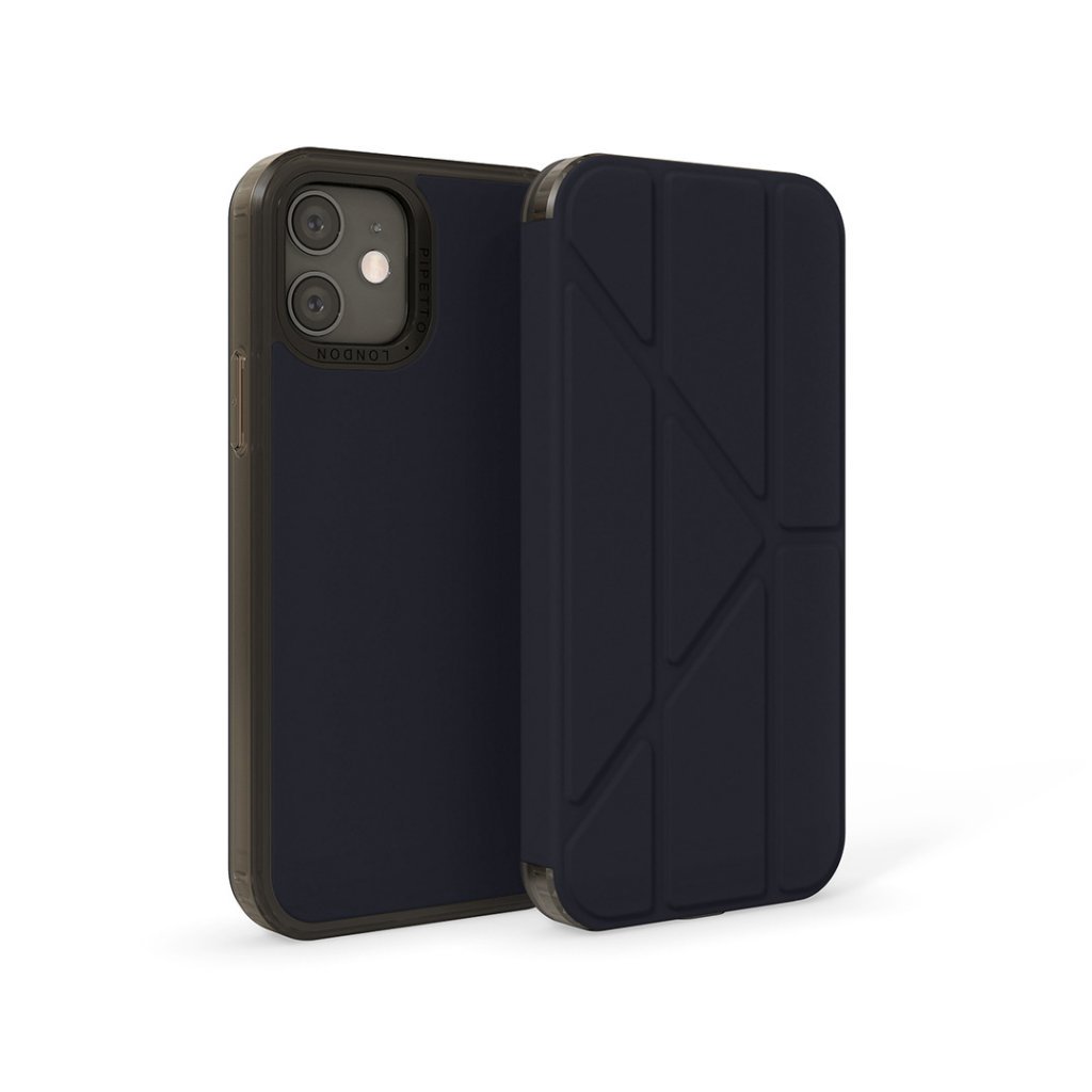 Pipetto Origami Folio for iPhone 12/12 Pro - Dark Blue