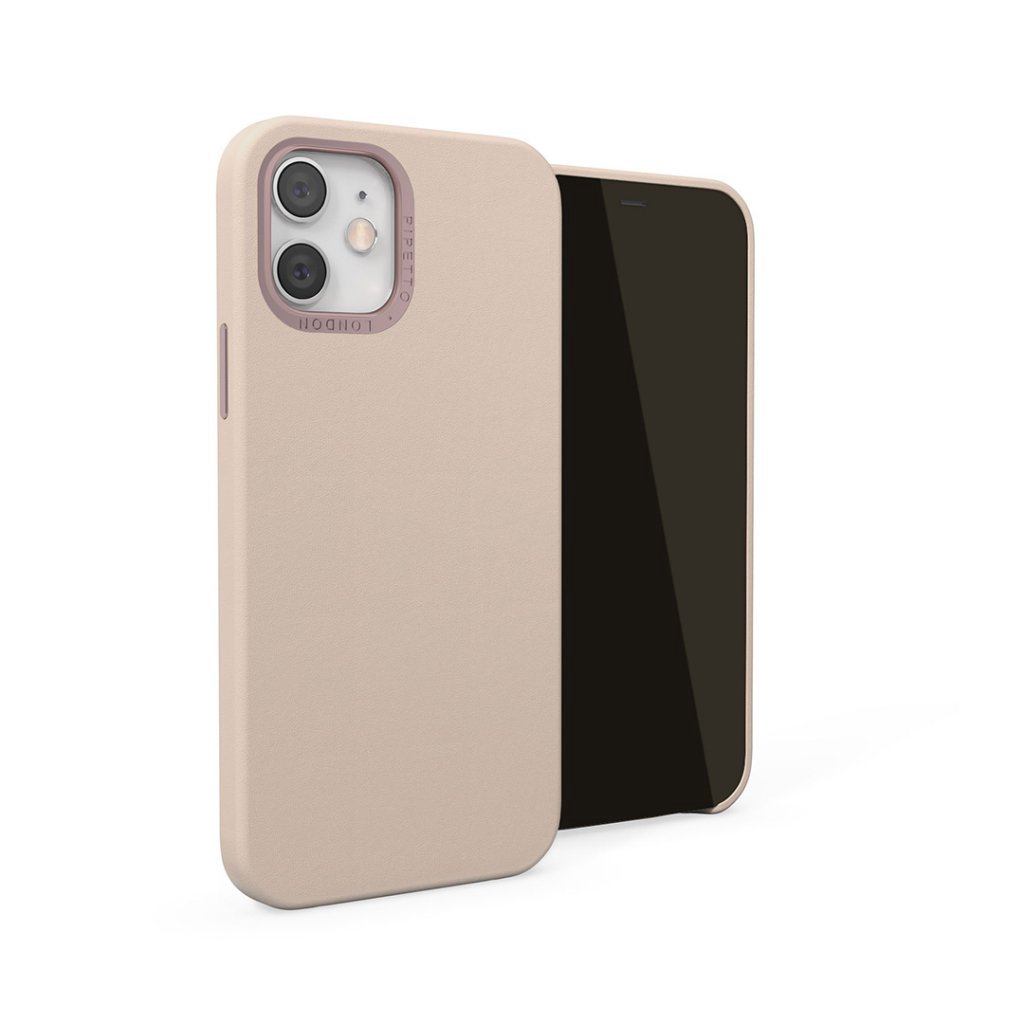 Pipetto Magnetic Leather Case for iPhone 12/12 Pro - with magnetic holder - Dusty Pink