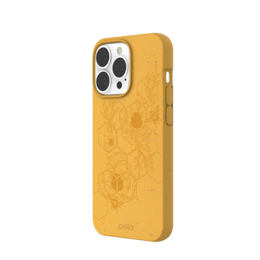Mob.telefono dėkliukas Pela Classic Honey Eco-Friendly iPhone 13 Pro Case - Hive Edition