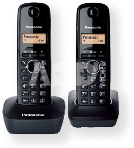 Panasonic KX-TG1612FXH Cordless phone, Black / LCD / Memory 50 numbers / Memory for 50 incoming numbers / (10levels) Auto-repeat, ringtone 12, selectable 16 tone / Wall-mount option