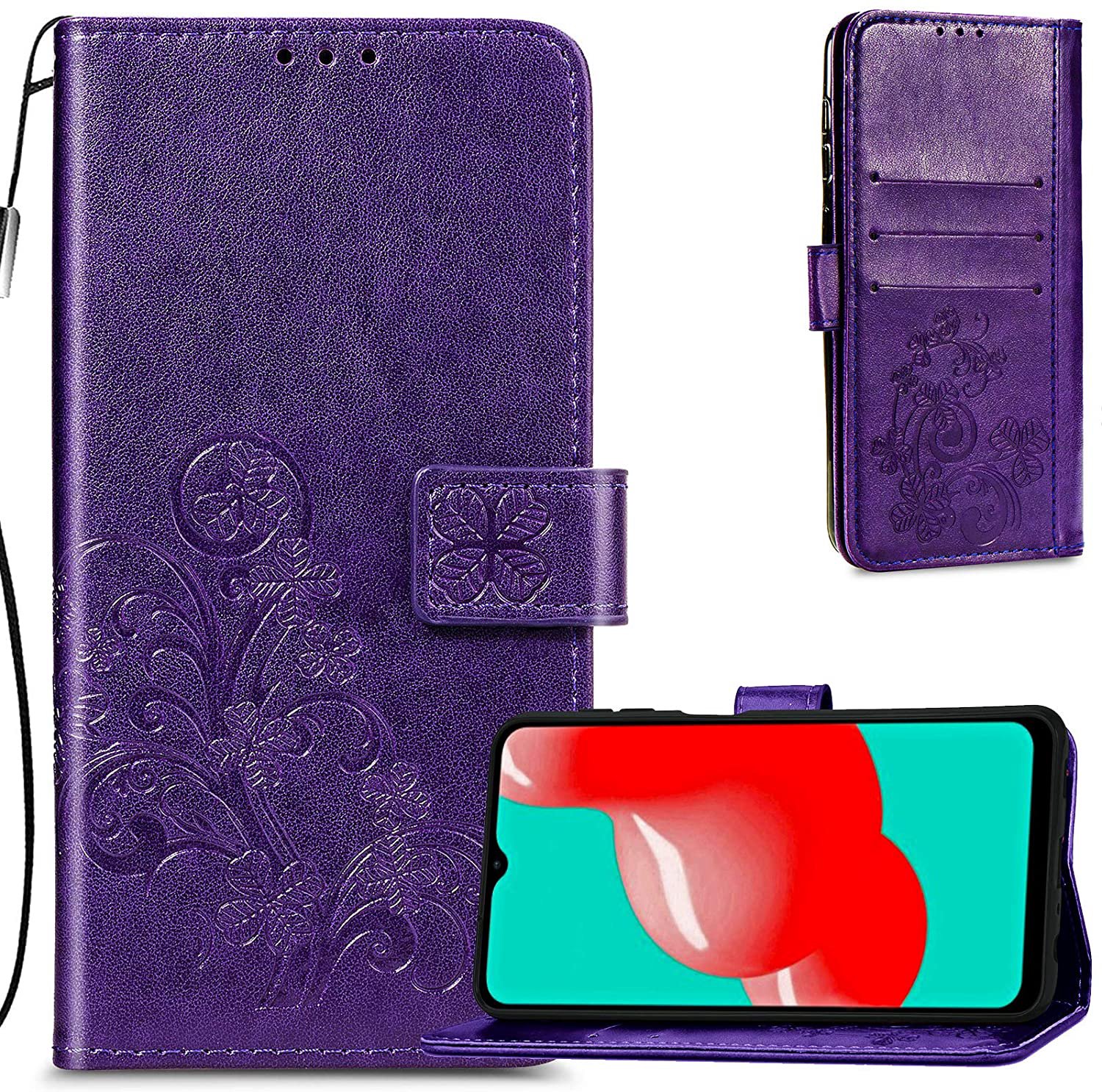 Dėklas Flower Book Samsung A225 A22 4G violetinis