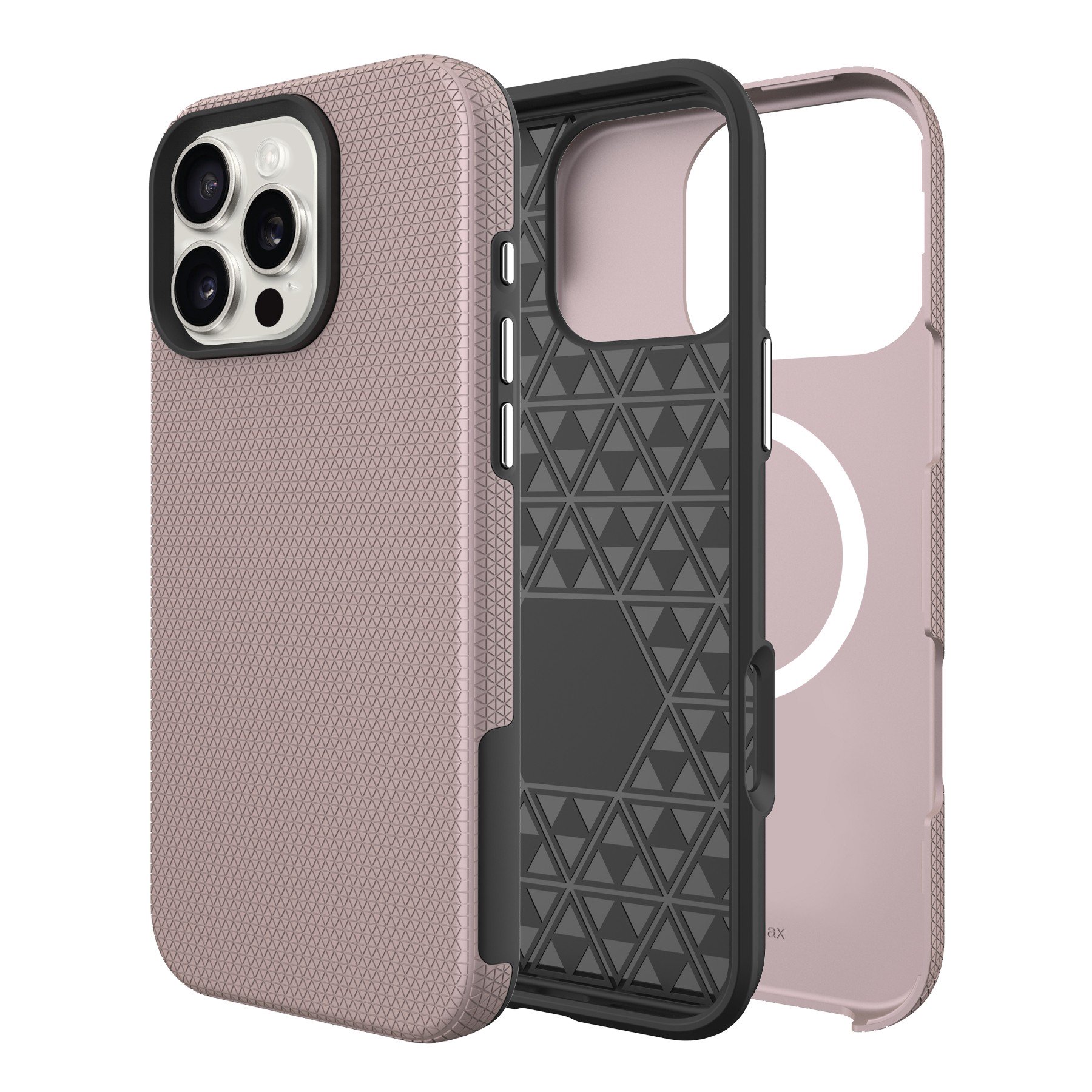 Dėklas Perfectionists Triangle Mag Case Apple iPhone 13 Pro rožinio aukso