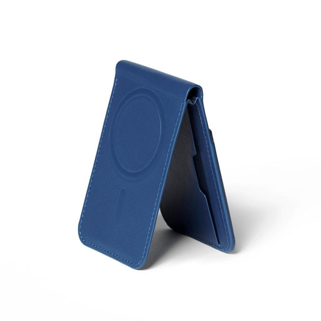 Mujjo Magsafe Leather Wallet Stand - Blue