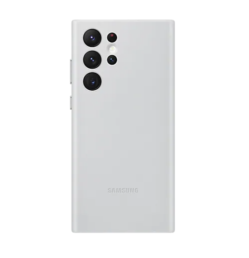 Dėkliukas SAMSUNG Galaxy S22 ultra 2022, nugarėlė, odinė, Light Gray