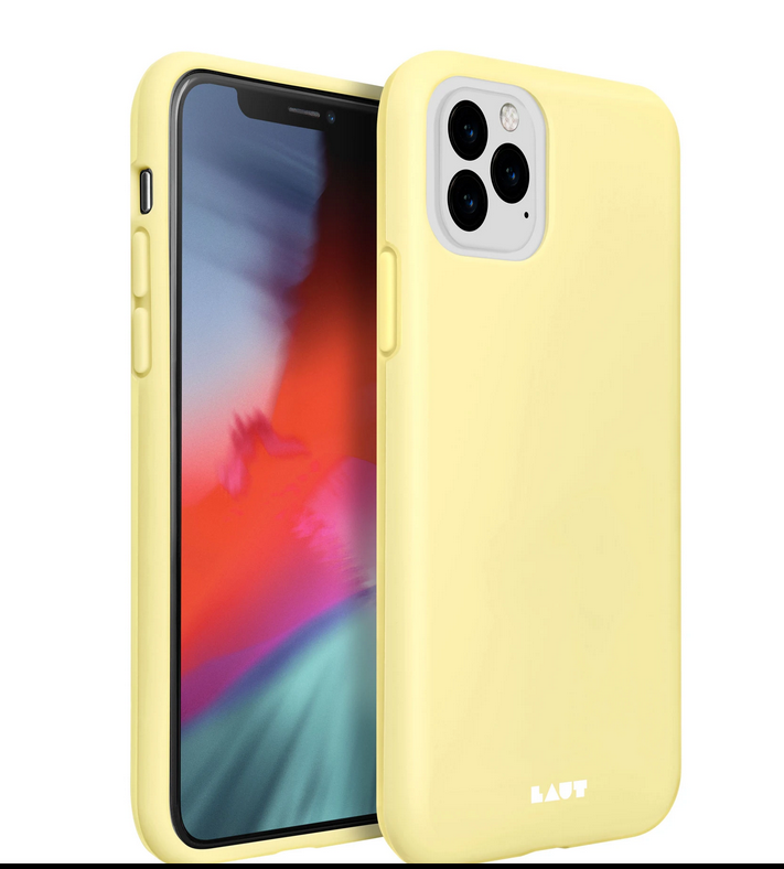 Dėkliukas LAUT iPhone 11 Pro Max, Huex, nugarėlė, silikoninis, gelsvas