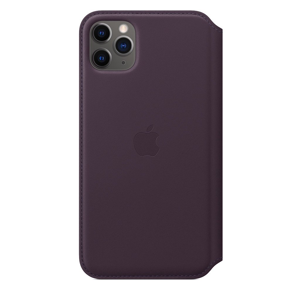 Dėkliukas APPLE iPhone 11 Pro Max, knygutė, odinis, baklažano