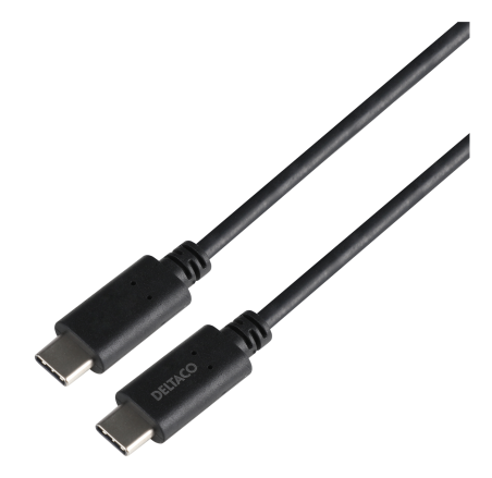 USB4 gen3 kabelis DELTACO, USB-C - USB-C, 5A EPR, 0,8m, juodas / USBC-4008-LSZH|USBC-4008-LSZH