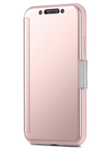 Dėkliukas MOSHI StealthCover iPhone XS, knygutė, Champagne Pink, rausvas