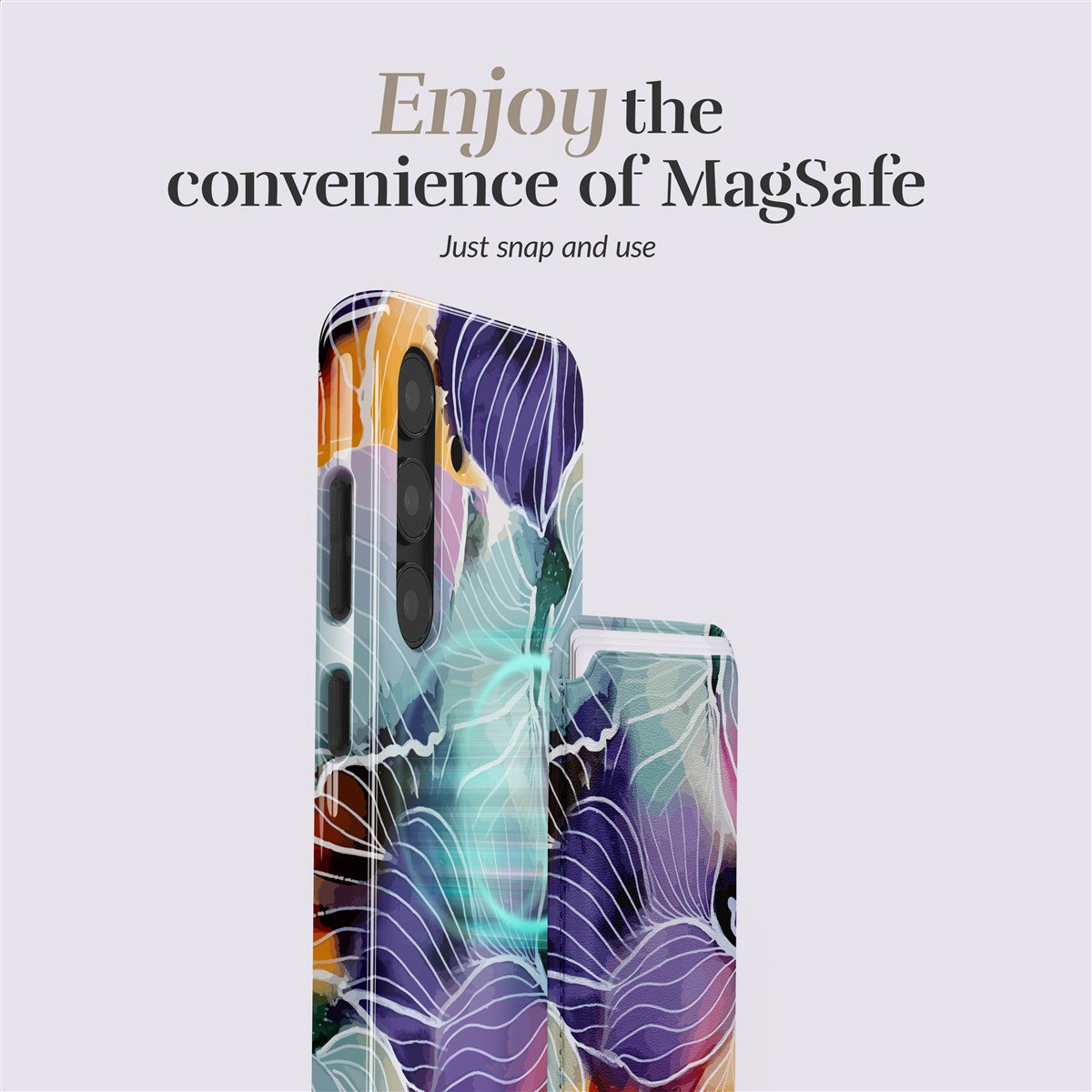 MIO Flowers Magsafe Case Compatible Card Holder