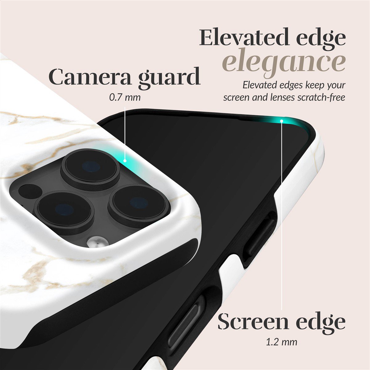MIO White Marble Magsafe Case Compatible for iPhone 16