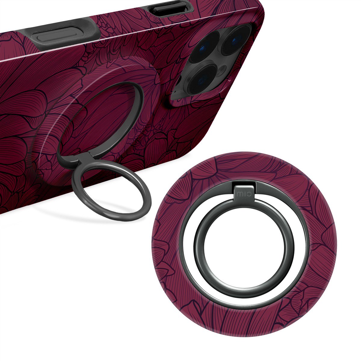 MIO Berry Blooms Magsafe Case Compatible Ring Holder
