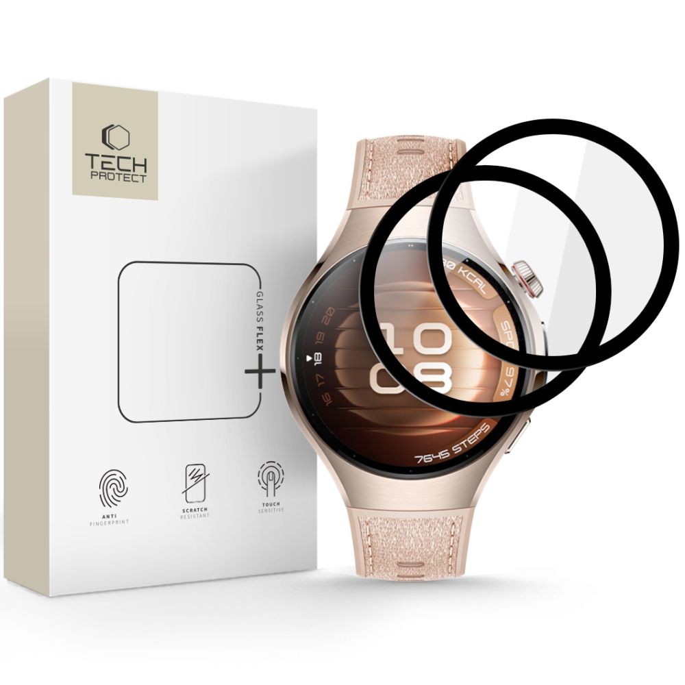 Ekrano apsauga "Tech-Protect Glass Flex+" (2-vnt.) laikrodžiui Huawei Watch 5 (46 MM)