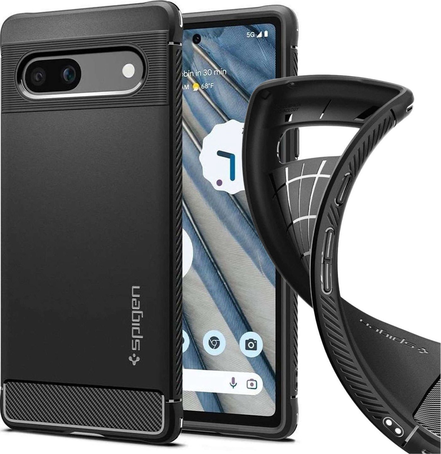 Spigen Phone protection kit Spigen Rugged Armor to Google Pixel 7a Matte Black