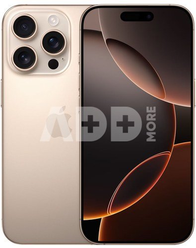 Apple iPhone 16 Pro Max | Desert Titanium | 6.9 " | Super Retina XDR | 2868 x 1320 pixels | A18 Pro | Internal RAM 8 GB | 256 GB | Dual SIM | 4G | Main camera resolution 48+12 MP | Secondary camera resolution 12 MP | iOS | 18