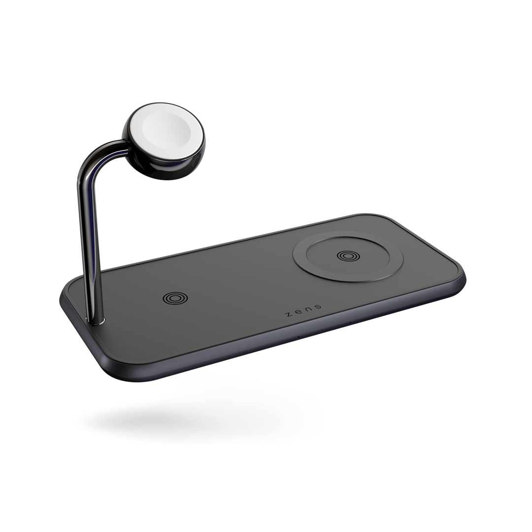 Belaidis įkroviklis ZENS Dual+Watch Aluminium Magnetic Wireless Charger ZEDC05BM/00