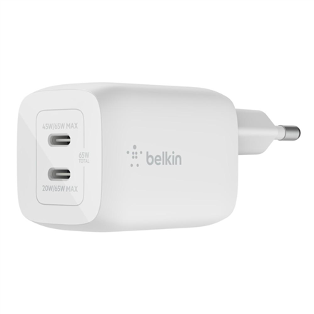 65W DUAL USB-C GAN WALL PPS White|WCH013vfWH