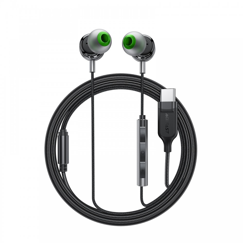 Ausinės Acefast L5 USB-C juodos
