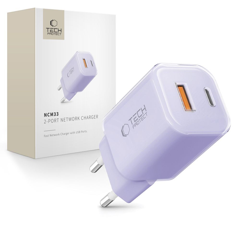 Alyvinis pakrovėjas-įkroviklis "Tech-Protect NCM33W 2-Port network charger PD 33W / QC3.0"