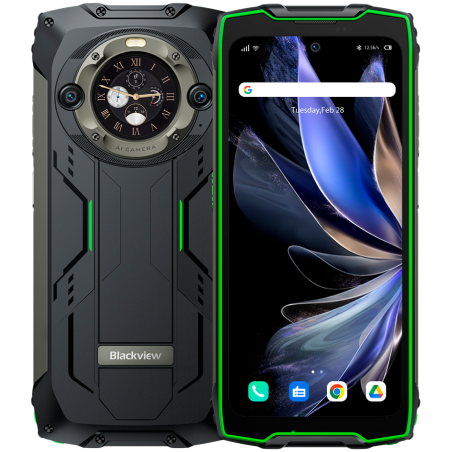 Blackview Rugged BV9300Pro LTE 6.7" FHD+IPS 1080x2388 120Hz Corning 5 12GB+256GB MT6789V G99 Dual-display CAM Front 32MP Rear 64MP+8MP IP68/IP69K Waterproof NFC Fingerprint 15080mAh NO Charger Android 13 up to 15 Green|BV9300PRO12_GR_EU
