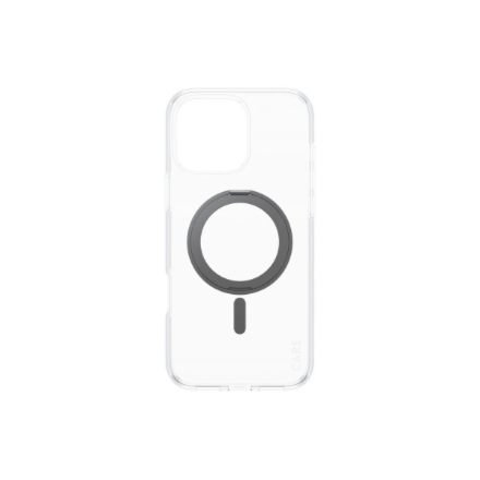 Dėkliukas CARE by PanzerGlassFeature Case Transparent w. Black Kickstand & MagSafe iPhone 16 Pro Max