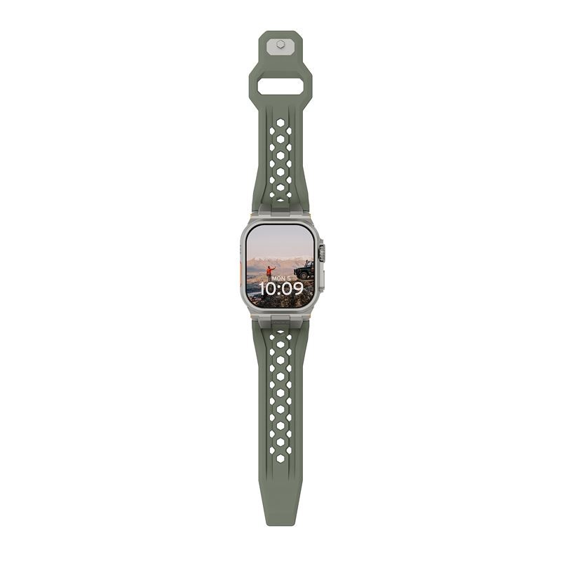 UAG Monarch Strap, olive/titanium - Apple Watch 49mm/46mm/45mm/44mm/42mm