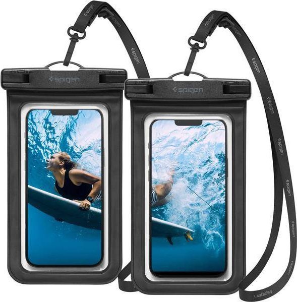 Spigen Waterproof Universal Case Black [2 PACK]