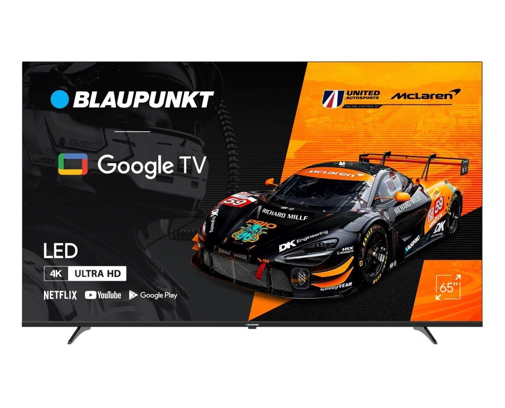 Televizorius Blaupunkt 65UGC5500S 65" 4K Ultra HD DLED Google TV Wi-Fi Bluetooth Juoda