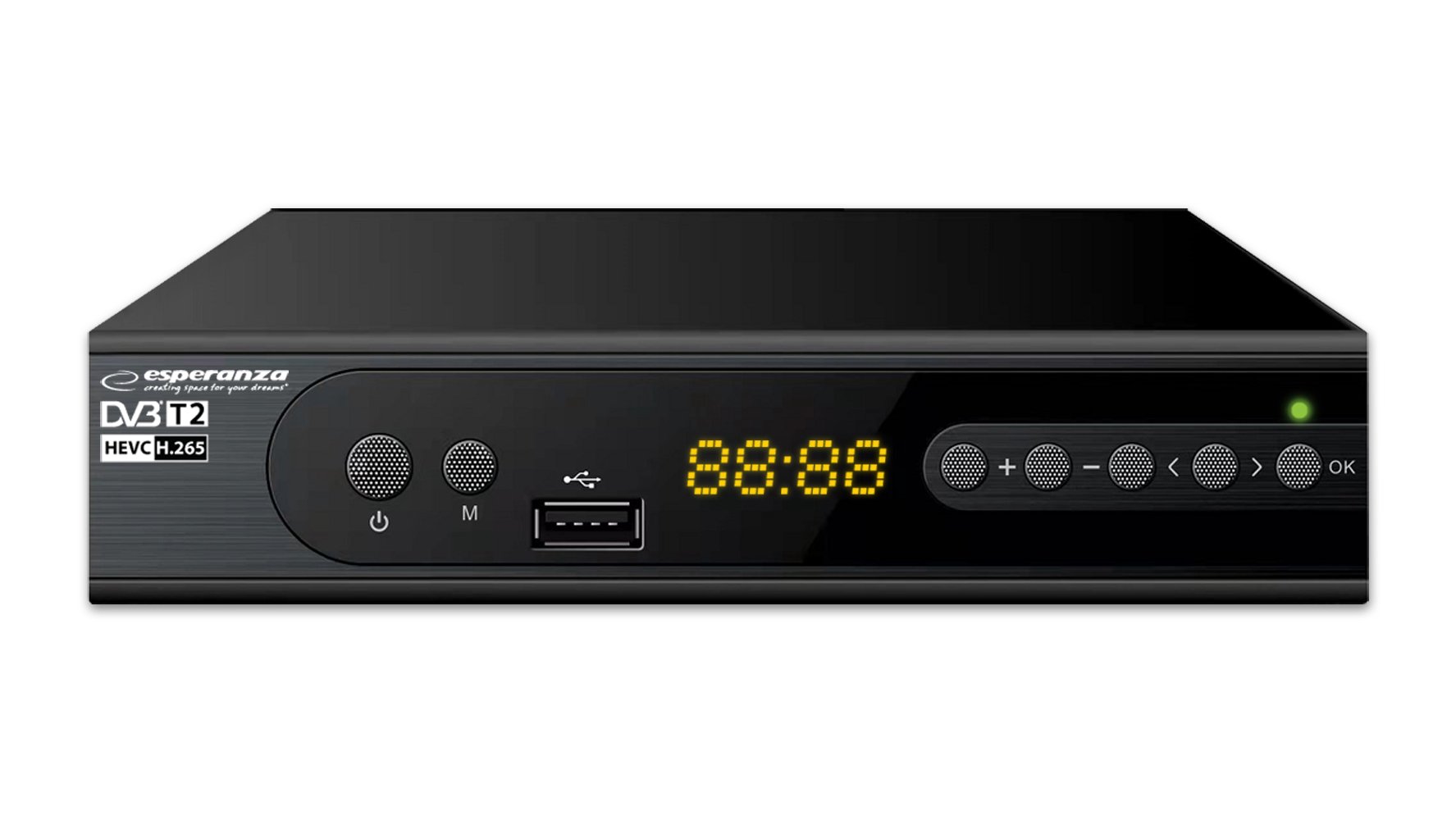 Skaitmeninis imtuvas Esperanza EV106R DVB-T2 H.265/HEVC juodas