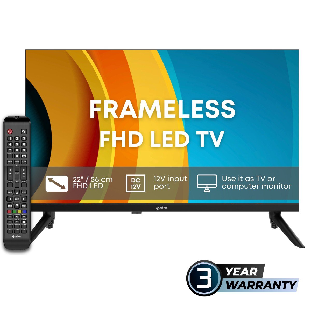 Televizorius eSTAR LED TV 22"/56cm LEDTV22R2T2 Black