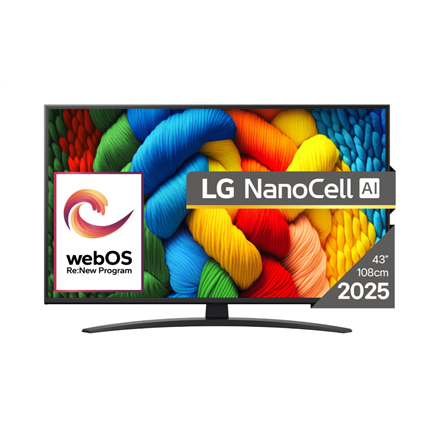 Televizorius  LG 43NANO81A3A  43  Smart TV  webOS 25  UHD