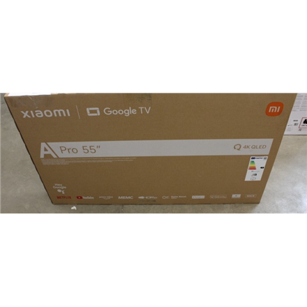 Televizorius  Xiaomi QLED TV A Pro 2026  55  Smart TV  Google TV  4K UHD  UNPACKED, USED BATTER