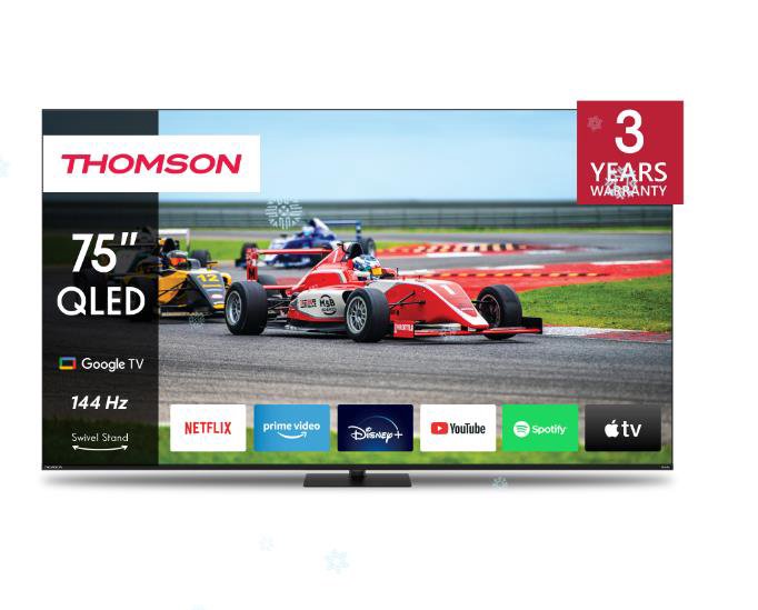 TV SetTHOMSON75"4K/SmartQLED3840x2160Wireless LANBluetoothGoogle TVBlack75QG7C14