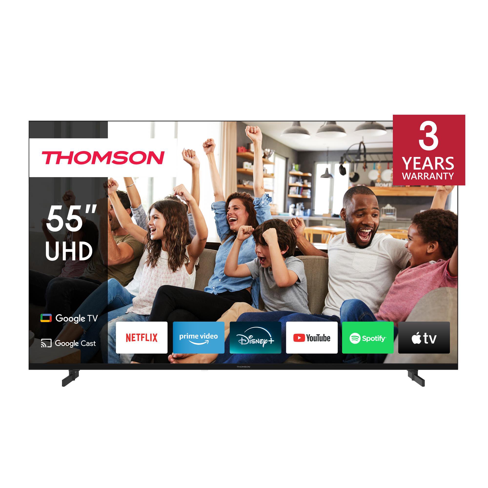 TV SetTHOMSON55"4K/SmartQLED3840x2160Google TVBlack55UG4S14