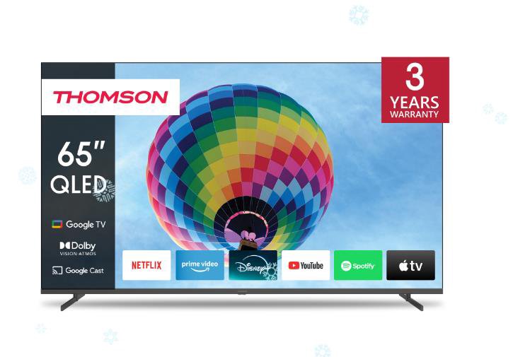 TV SetTHOMSON65"4K/SmartQLED3840x2160Wireless LANBluetoothGoogle TVDark Grey65QG4S14