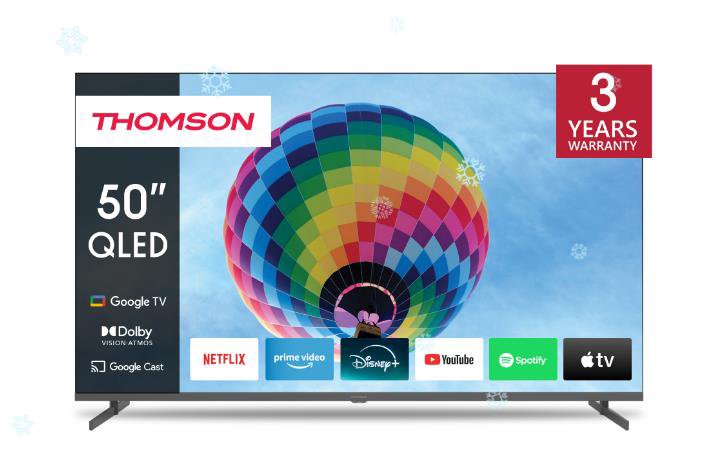 TV SetTHOMSON50"4K/SmartQLED3840x2160Wireless LANBluetoothGoogle TVBlack50QG4S14
