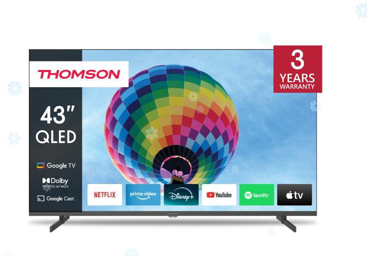 TV SetTHOMSON43"4K/SmartQLED3840x2160Wireless LANBluetoothGoogle TVBlack43QG4S14