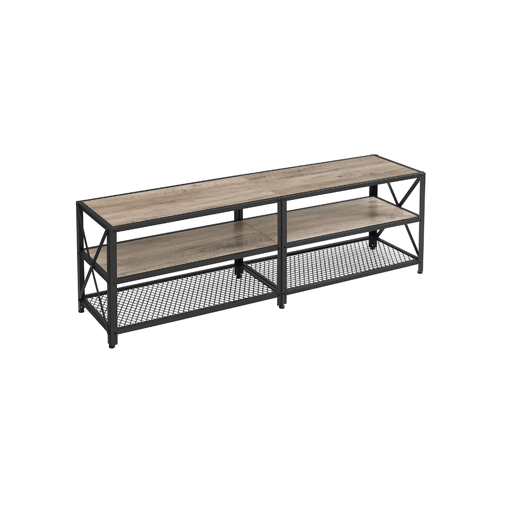 Pramoninio stiliau TV staliukas | Iki 70 colių televizoriui | 39 x 160 cm | Pilka