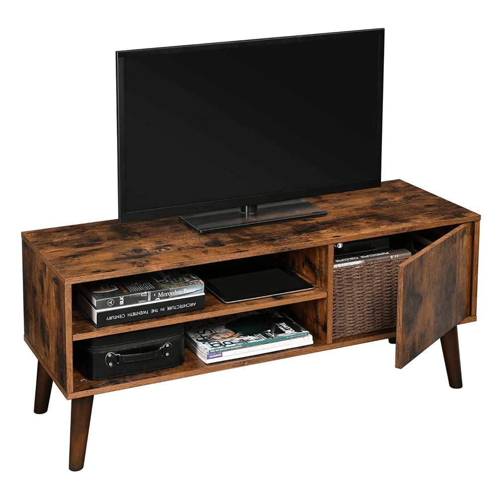 Industrinio stiliaus TV staliukas spintelė | 40 x 110 cm | "Rustic" ruda