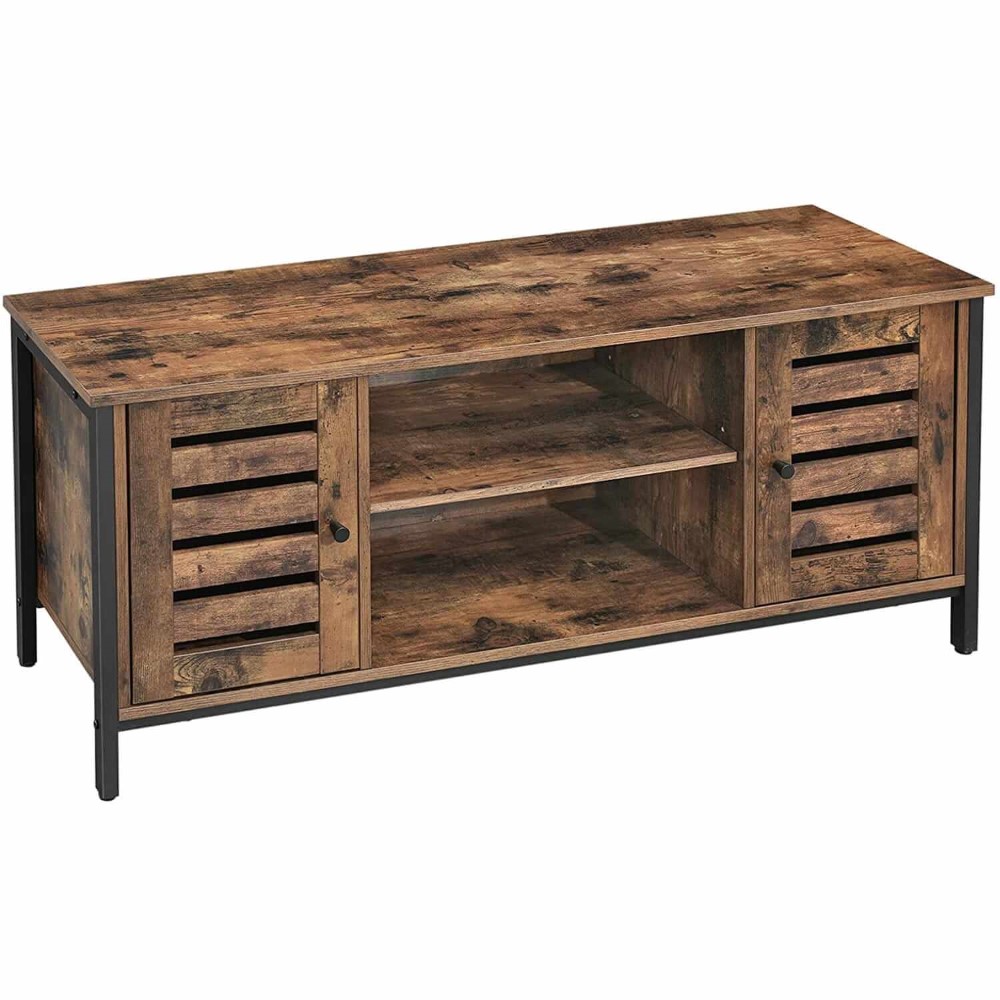 TV spintelė "rustic" stiliaus su lentyna ir durelėmis | 40 x 110 cm