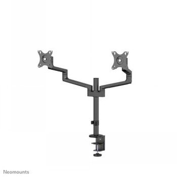 NEOMOUNTS SCREEN DESK MOUNT FOR TWO SCREENS, BLACK (CLAMP+GROMMET)