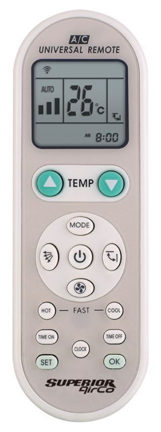 Universalus nuotolinis pultas su LCD ekranu oro kondicionieriams AirCo