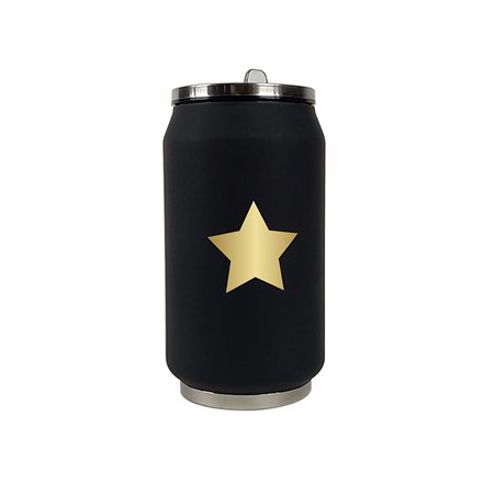 Termosas Yoko Design Isotherm Tin Can, Black with star pattern, Capacity 0.28 L,