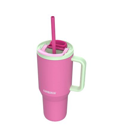 Termo puodelis su teleskopiniu šiaudeliu Kambukka Rio Tumbler 950ml Bubblegum Mint