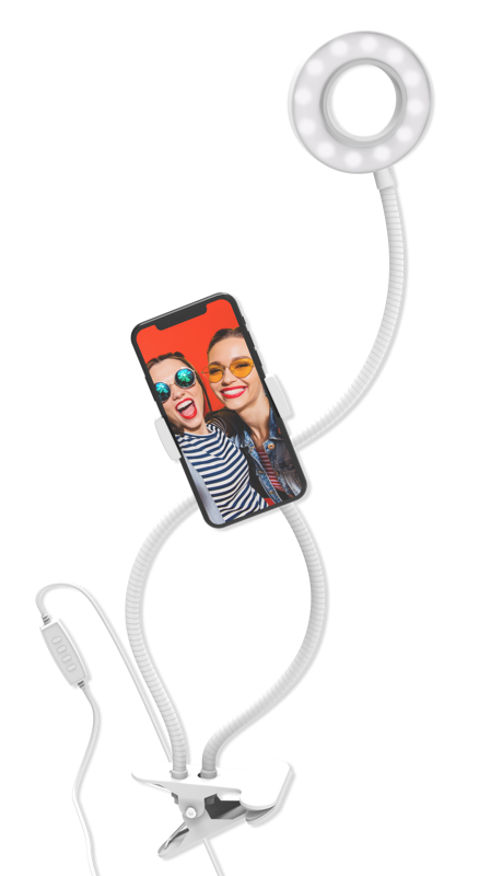 Telefono laikiklis Digipower For You Vlogging Kit 3" Ring Light su pulteliu