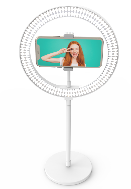 Telefono laikiklis Digipower My Story 10" DeskTop Ring Light su pulteliu