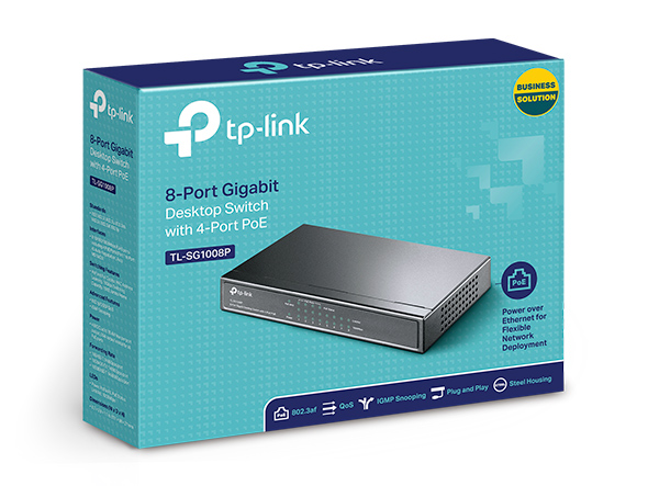 TP-LINK | Switch | TL-SG1008P | Unmanaged | Desktop | Gigabit Ethernet (copper) ports quantity 8 | Power over Ethernet (PoE) ports quantity 4 | Power supply type External | 36 month(s)